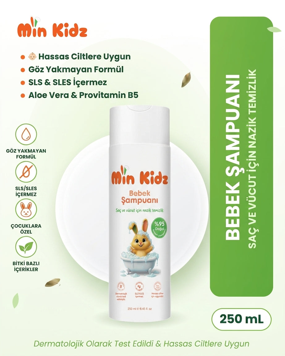 Min Kidz Aile Yaz Paketi - 2'li Sinek ve Kene Kovucu Nemlendirici Sprey Losyon ve Şampuan